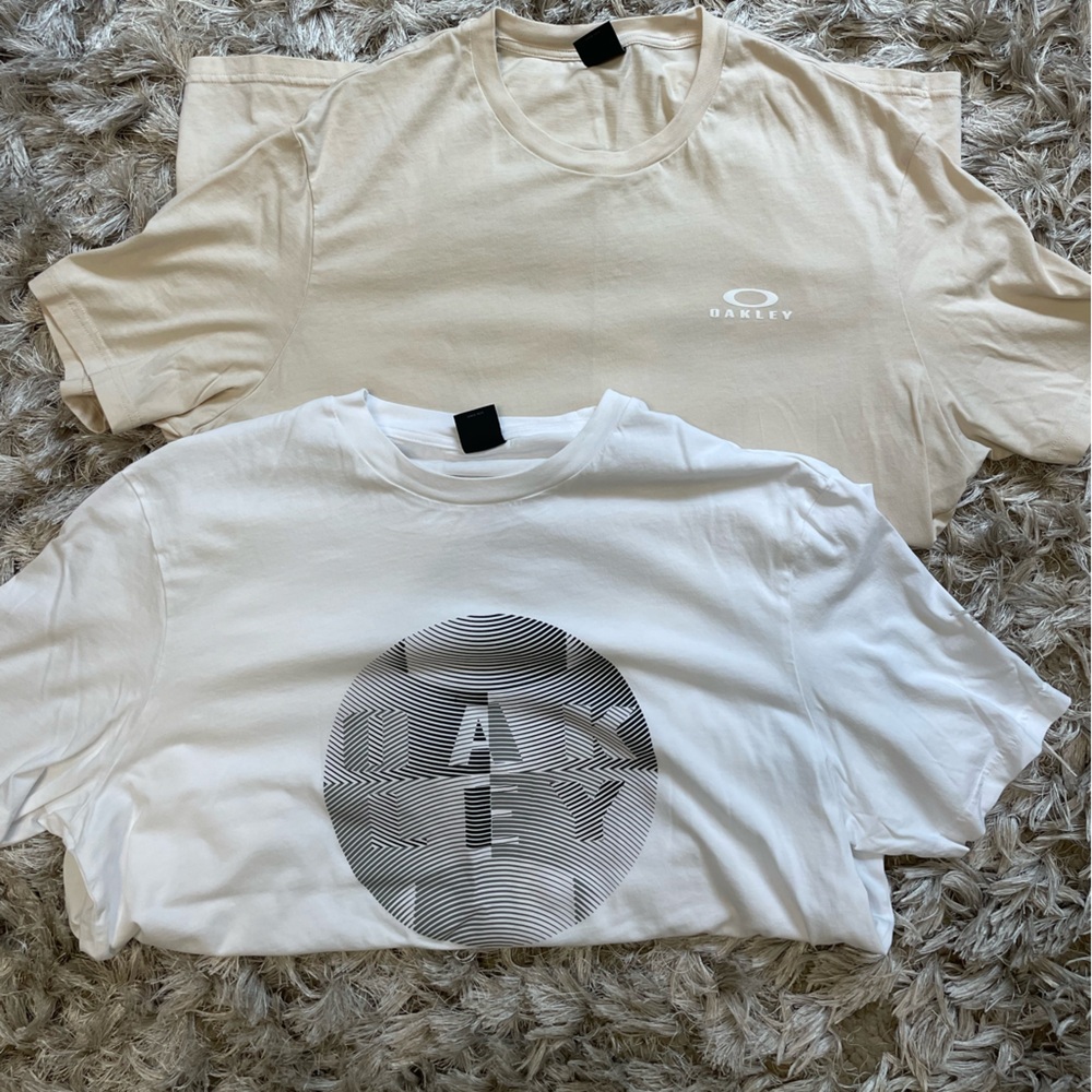 Oakley Short Sleeve Tees - White and Cream